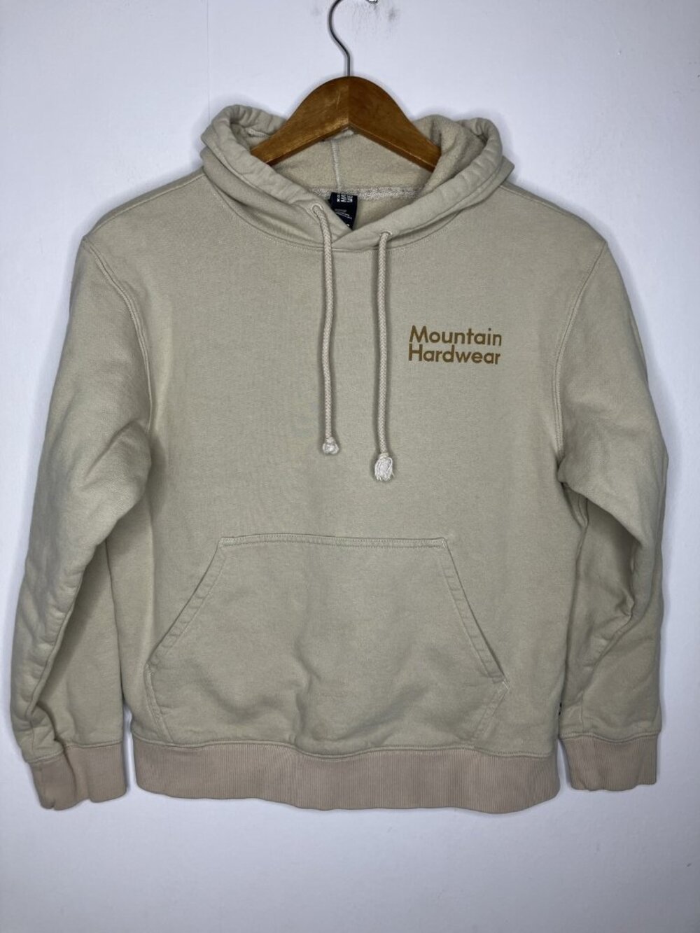 Mountain Hardwear Women's Small Beige Pullover Hoodie Sweatshirt Dbl Sided READ